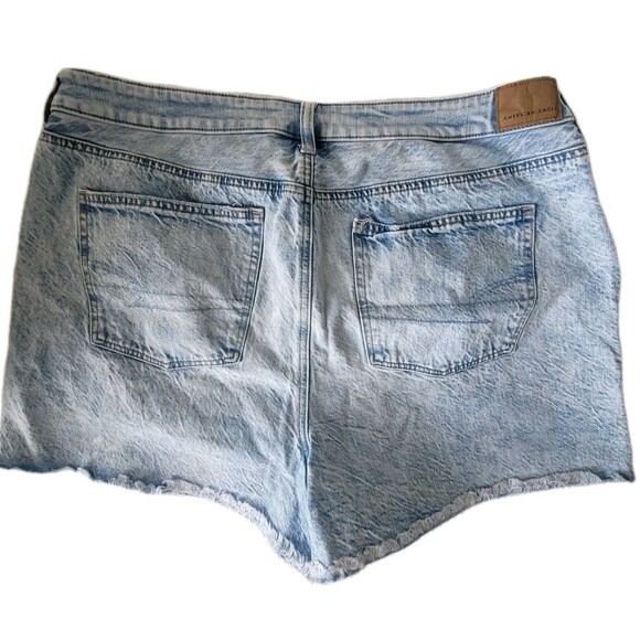 American Eagle Waist Stretch Distressed Hi Rise Size 18 Denim Shorts - Picture 2 of 9